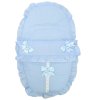 Plain Sky/Sky Car Seat Footmuff/Cosytoes With Large Bows & Lace
